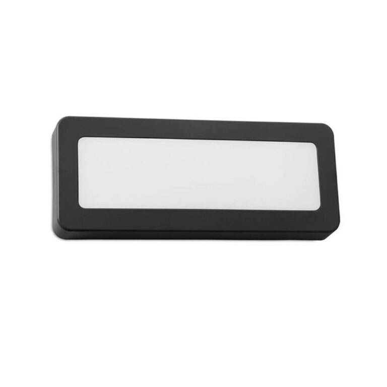 PX 0281 NEG Aplique de Muro Grove Rect Negro Forlight 01 jpg